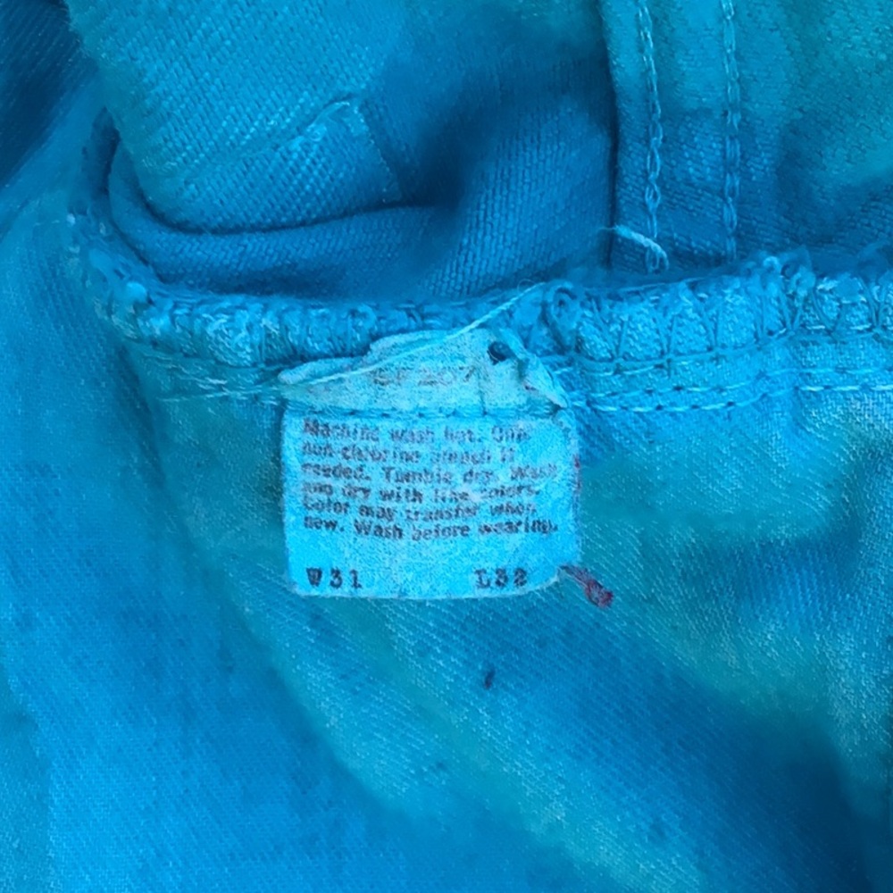 Levi's Vibrant Turquoise Straight Jeans vintage yr 84 USA 31/30 used conditions - Picture 8 of 16
